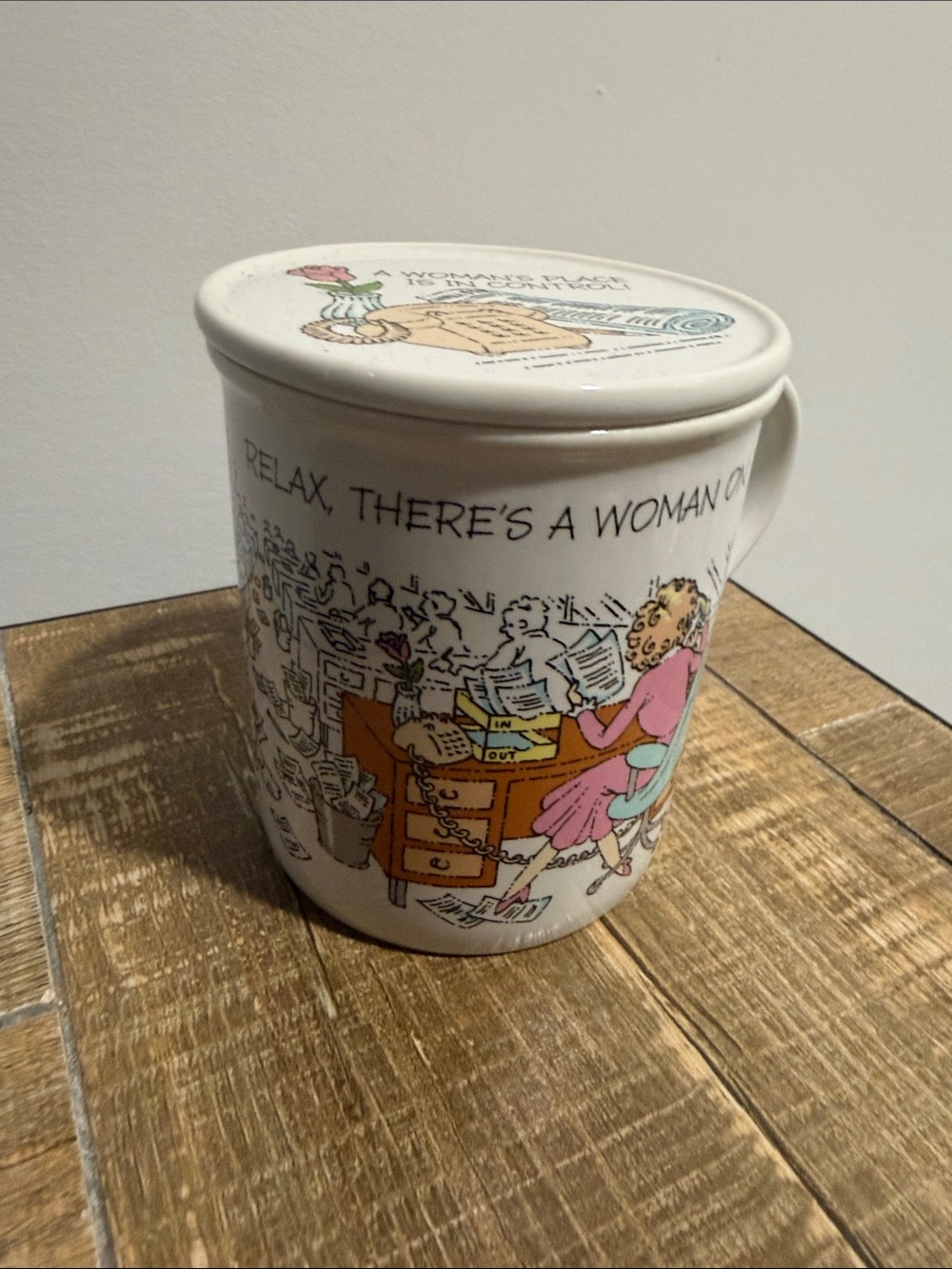 Vintage Hallmark 1986 Ceramic “Relax, There’s A Woman on the Job” Mug